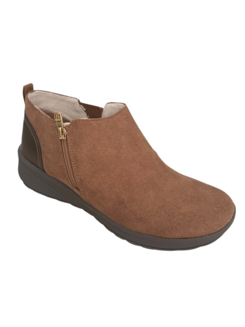 Lifestride Women's Greta Ankle Booties Brown Fabric Comfort 9M Lightweight- NWB - Picture 1 of 5